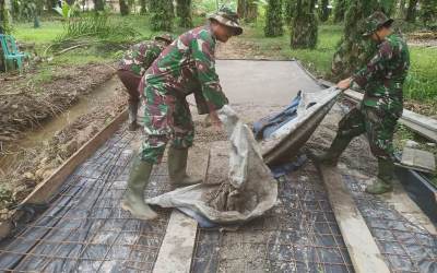 Satgas TMMD di Bengkalis Kebut Pengerjaan Jalan di Temiang